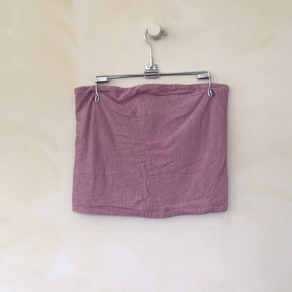American Eagle Red Striped Tube Top